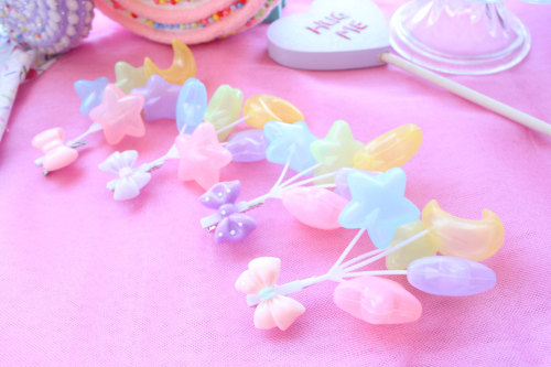 Fairy Kei Pastel Transparent Balloon Hair Clips from Kittywood Designs  $6.50