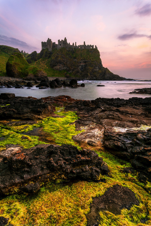 everything-celtic:Sunset at Dunluce Castle, County Antrim, Northern Ireland (by Joe Daniel Price)