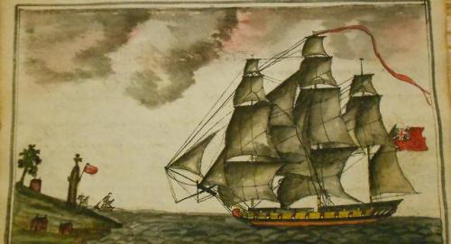 ltwilliammowett: A  handdrawn Ship from the Journal of Midshipman Joseph Pape, 1799 He was a pr