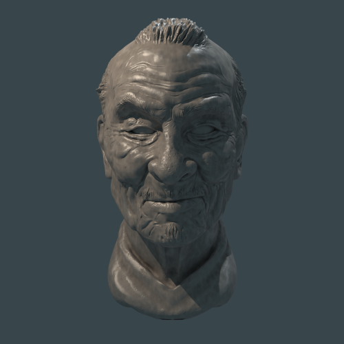 Portraitstudie in Blender - rund 4h Sculpting mit Dynamic Topology