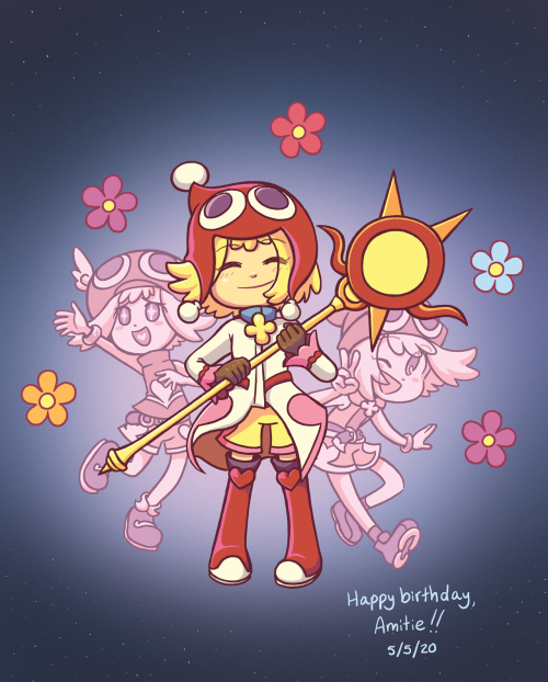 It was Amitie’s birthday and I wanted to celebrate it with a drawing ;___; My favourite Puyo Puyo ch