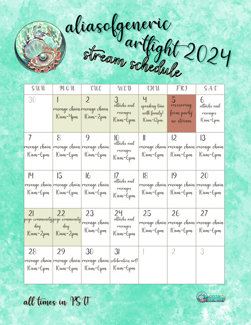 Alias Stream Schedule For Artfight Just Dropped Yall