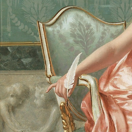 vversal:Composing a Letter (details) by Vittorio Reggianini (1858-1938).