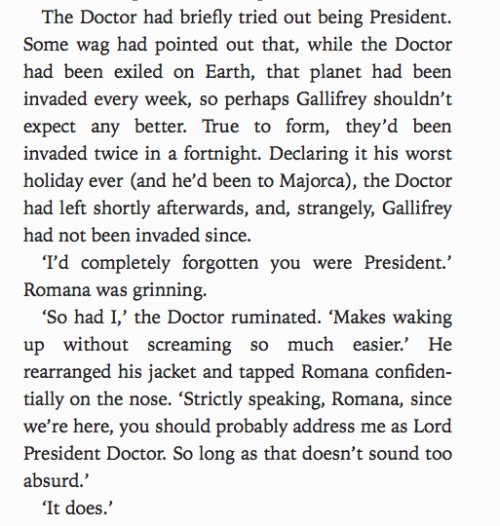 rassilon-imprimatur:Guys I have a new favorite Doctor Who book