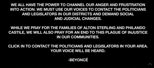 refinery29:  Watch: Beyonce performed a moving tribute for Alton Sterling and Philando Castile to a stadium full of peopleImages: Beyonce.com