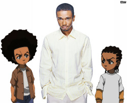 hueyfreemanonlyspeaksthetruth:Huey, Riley Freeman and Aaron McGruder: the brilliant mind behind The Boondocks.