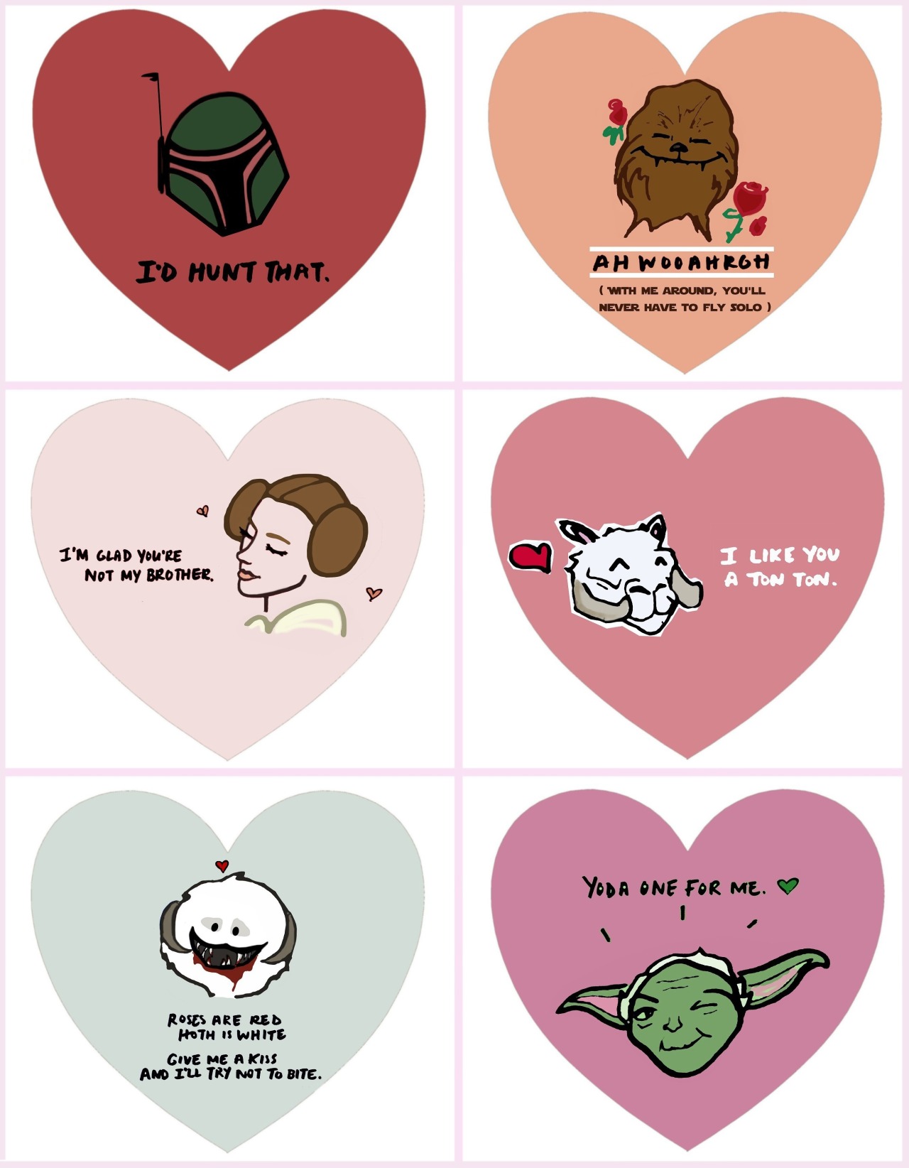 archaic-soul:  Star Wars valentines by Anne LaClair For the Star Wars fan in your
