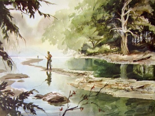 Watercolor paintings by American artist, John Pike (1911–1979).