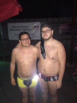 manlypictures:  Went to the dallas eagle gay bar with @texasben83 Wednesday is underwear night so much fun