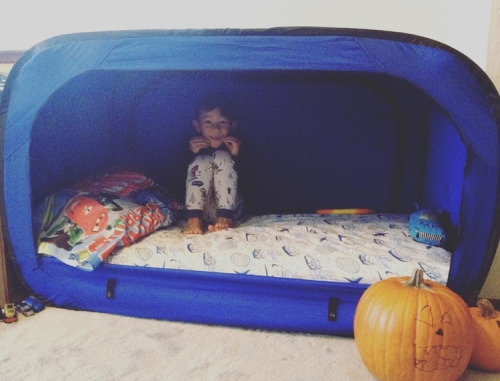 angrypiratehusbands:  bestfunny:  Privacy Pop is  a tent that attaches to most beds (depending on the size) to create a dark little cocoon to sleep in peacefully. Not only does is block that little annoying light coming from the window, but it also