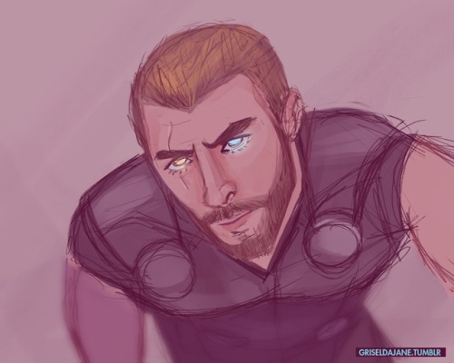 Thor waits.  Scribble sketch painting thing.