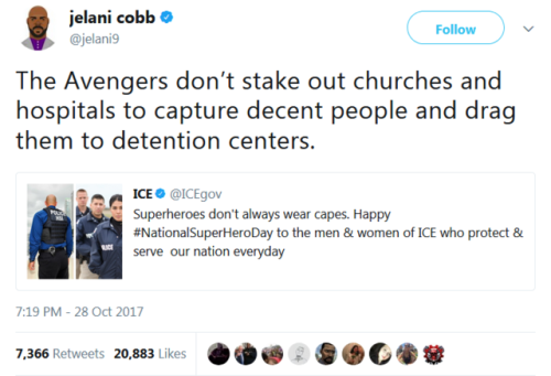 shakespeareanqueer: siphersaysstuff:  aokayinspace:  witwicky:  down-to-venus:  When ICE isn’t cool.   Kal El…. is literally Hebrew. It means Voice of God. He’s a Jewish illegal immigrant. For a reason. He was written in the 30s.    I mean Superman