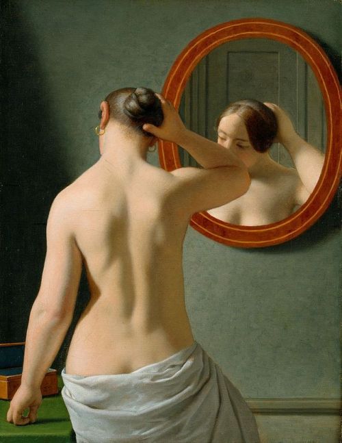 igormag:Christoffer Wilhelm Eckersberg  (1783–1853), A nude woman doing her hair before a mirror, 18