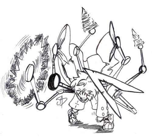 bill-beauxquais:  (Mostly) Disgaea 3-themed inktober - Day 2 - Mechanical Arms
