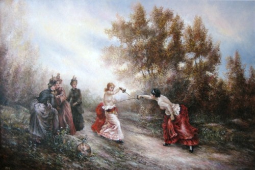 The Swords and Flowers Duel of 1892,In late 19th century Liechtenstein two ladies of royal descent, 