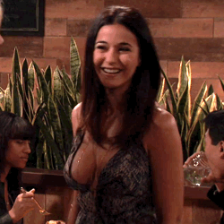 generalsexiness:  Emmanuelle Chriqui’s awesome cleavage on “Men at Work”. This is one of the worst lit scenes in TV history, if you ask me. Both Shoshona Bush and Ryan Phillippe get to squeeze them!