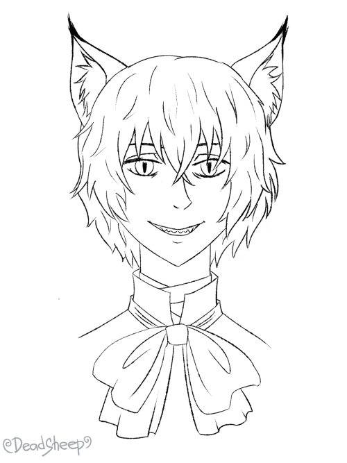 Cheshire Cat - Dazai. (Some more illustrations to our “Atsushi in Wonderland” AU BSD fan