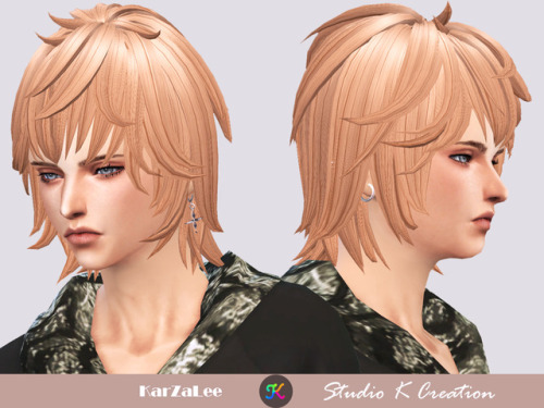 studio-k-creation:Animate hair 95 Zen(S4CC)standalone / 31 colors / new mesh by me / base game / hat