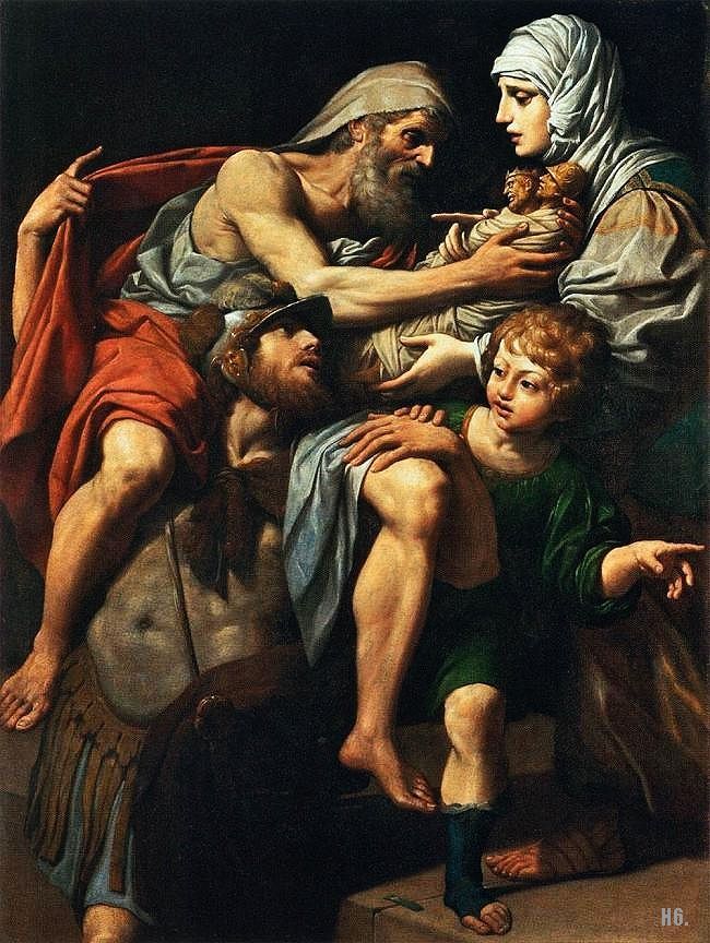 hadrian6:  Aeneas and Anchises. 1615. Lionello Spada. Italian. 1576-1622. oil on