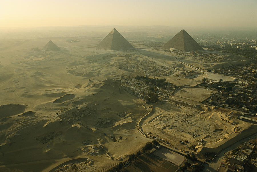 egypt-museum:  Pyramids of Giza  Aerial view of the Pyramids of Giza, the tombs of