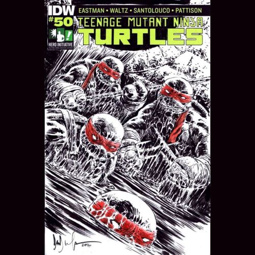 Sketch cover done for the Hero Initiative Project 100 back in &lsquo;16. #tmnt #teenagemutantnin