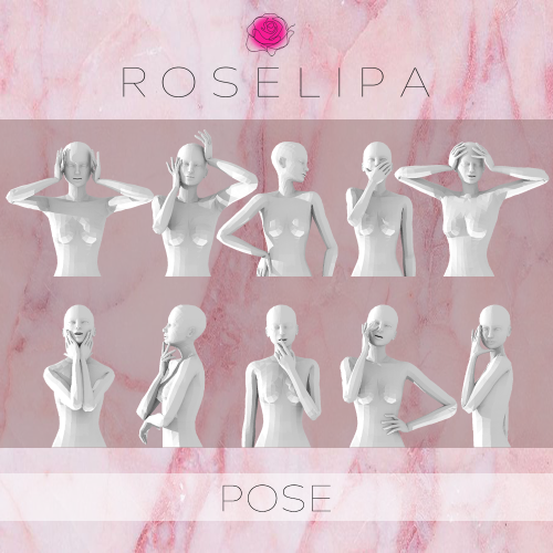 roselipaofficial:[ROSELIPA] POSEAbout this pose packIn Game Pose♥  10  single poses for Female♥  Use