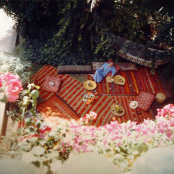 yeoble: yves saint laurent in a garden, 1986