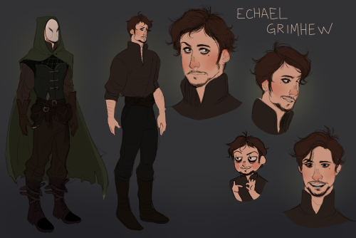 these are my two d&amp;d-ish ocs, echael grimhew and aiden van-dunem!backstory time echael(ENTP, cla