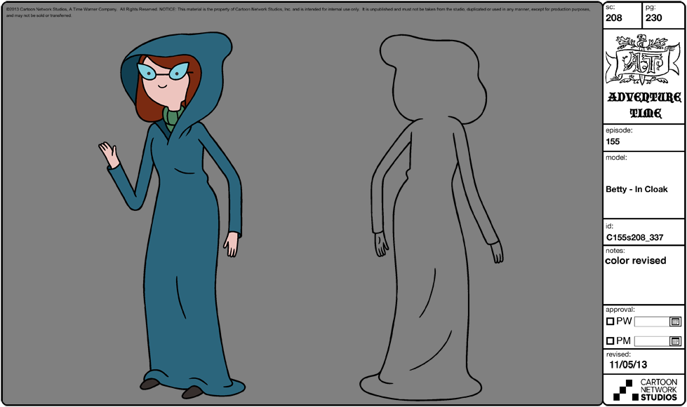 selected model sheets from Betty lead character &amp; prop designer - Matt