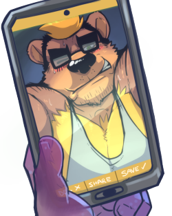 dynewulf:  Have an awkward, Coach Grifter selfie.You can find out more about him in my visual novel, Extracurricular Activities.  Check out my Patreon page for the public demo or check out my blog for more information!Art by the ever amazing CursedMarked.