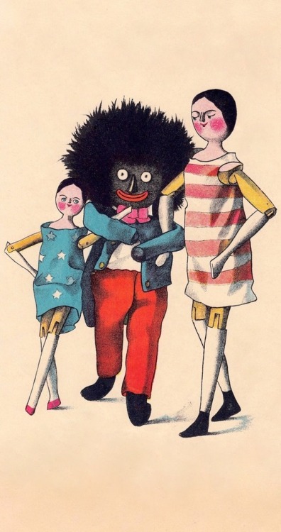 The golliwog was a rag doll that came out of the blackface minstrel tradition. Once a popular toy, i