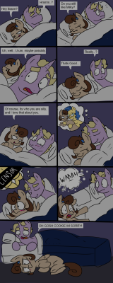 askcookieandbrann:  What, you guys thought something dirty was going to happen? Psh~  XD Aww, poor Cookie~ &lt;3