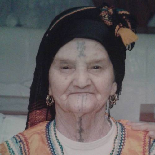 Amazigh woman of Kabylia with facial tattoos 