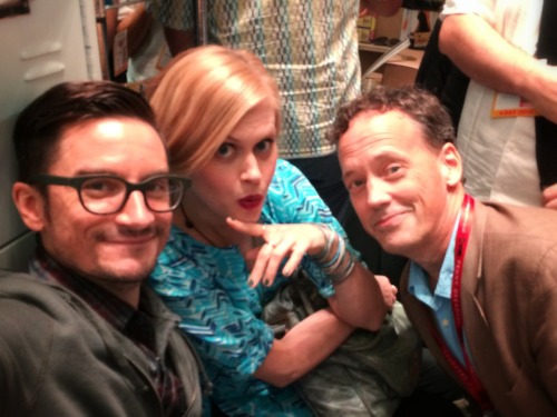 bryankonietzko:  Tight quarters “backstage” in the Nick Booth at SDCC with Janet Varney and Dee Bradley Baker. Thanks for being such a stellar panel audience, everyone! 