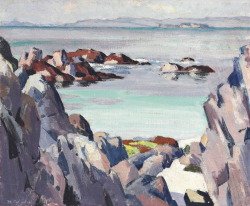 lawrenceleemagnuson:Francis Campbell Boileau Cadell (Scotland 1883-1937) Staffa and Rhum from Iona oil on panel 37.8 x 45.7 cm