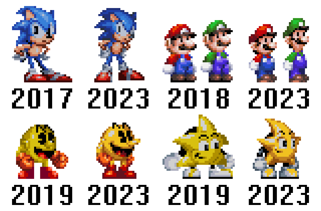 Ralorche — Some more Saturn-esque Sonic sprites.