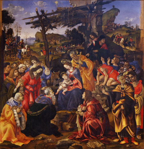thisblueboy:Filippino Lippi (Italian 1457-1504), Adoration of the Magi, 1496, Ufizzi Gallery, Floren