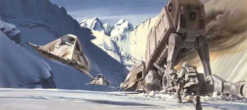 Ralph McQuarrie art for the Battle of Hoth. From The Empire Strikes Back (1980).