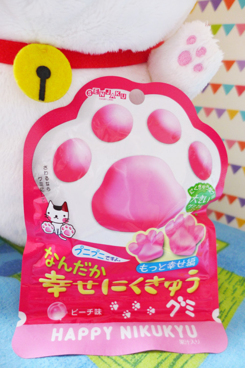 Gummy peach-flavored kitty paws~ with Nyanko-sensei :3