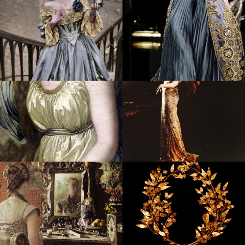 wingedwolves:⚜ inspiration for golden & grey wreathed girls ⚜“golden wreathed girls wear c