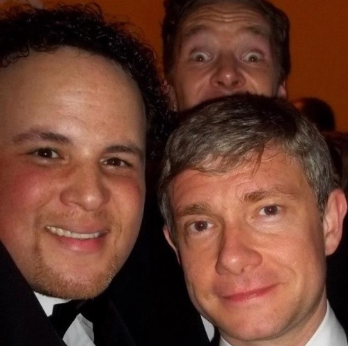 blackstarjp:Martin with Fan and photobombing Benedict instagram.com/p/zxyIAyF0ox/