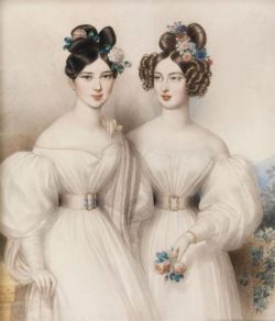 fashionologyextraordinaire:   1831 Johann Nepomuk Ender - Two girls in white dresses    Source: pinterest.com 