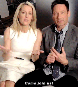 andersondaily:Gillian Anderson & David Duchovny discuss what is happening on January 24th.