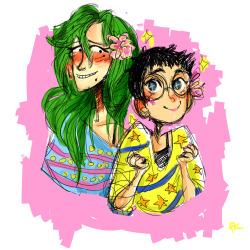 kurahpikah:  momma maki and princess onoda * v * //not cisswaps  they have ladies nights and talk about cute boys (and toudou) and do each others hair and make up and onoda downright adores getting makis hand-me-downs 