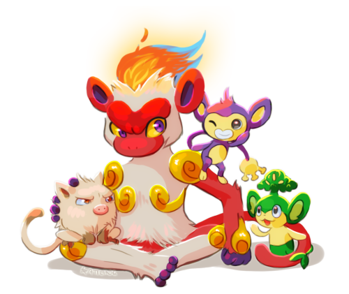 Infernape babysits the baby monkies~ Another stream request~