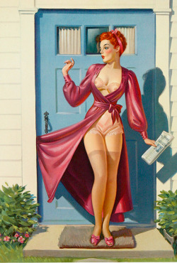 exhibitionistatheart:  vintagegal:  “A Grand Slam” by Art Frahm, 1943   Short haired girls ❤️