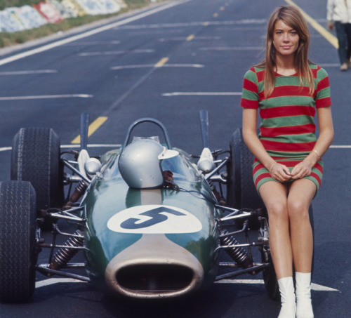 foreverblog-world:Francoise Hardy  Formula One Grand Prix, 1966. 