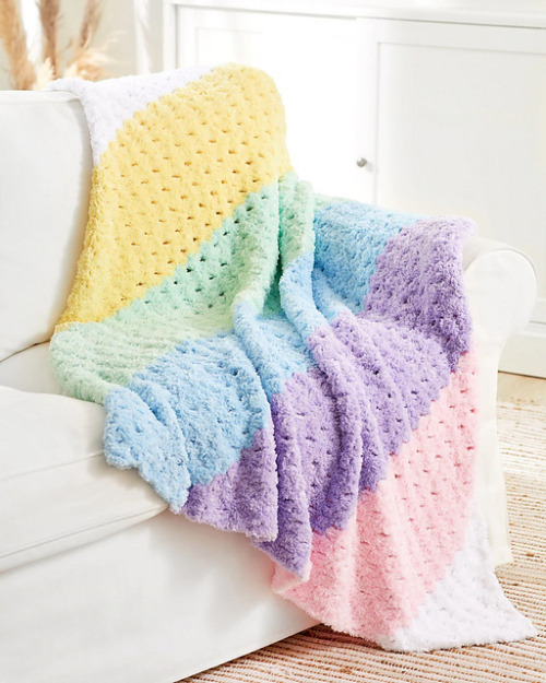 Bunny Hop Blanket by Premier Yarns Design TeamFree Crochet Pattern Here