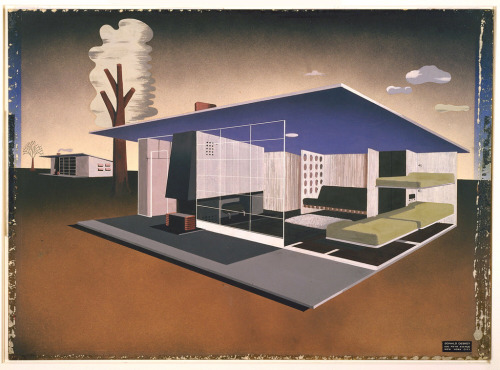 Donald Deskey, Design for a Sportshack, 1940. Drawing. USA. Via Cooper Hewitt.