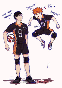 noranb-artstuffs:  I NEVER LIKED HEIGHT DIFFERENCES BUT KAGEHINA CAN CREATE MIRACLES APPARENTLY 